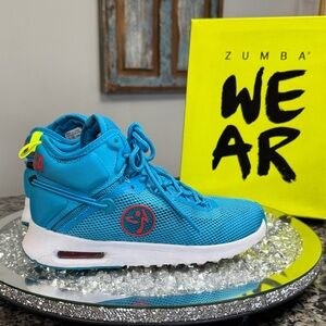 Zumba Fitness Air Funk Teal/Blue High-Top Dance Sneakers EUC 5